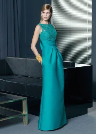 Robe de soirée turquoise droite de Rosa Clar