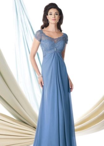 Vestido de noite com top de renda para mulheres de 50 anos