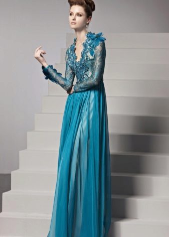 robe de soirée entrelacs avec décolleté