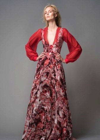 Robe de soirée à manches larges