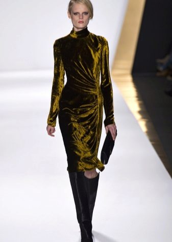 Robe Velours Olive