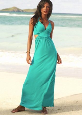 Robe longue turquoise
