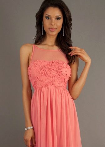 Robe corail rose et pêche