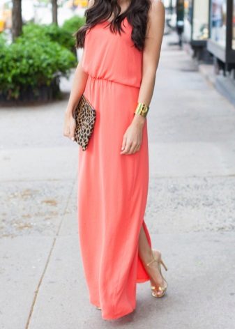 Robe corail rose-orange
