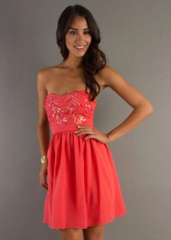 Robe corail rouge-orange