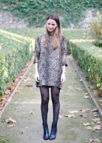 Robe léopard à manches 3/4