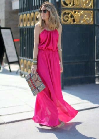Robe longue d'été fuchsia