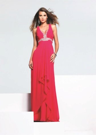 Robe longue rouge clair