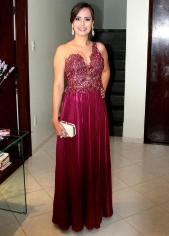 Robe de soirée longue couleur vin