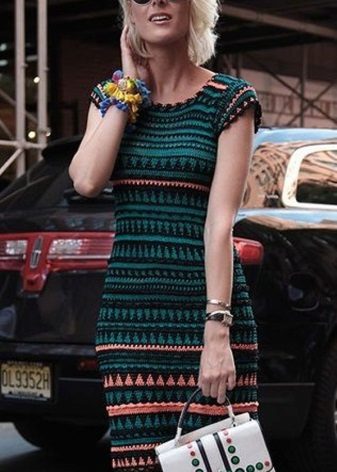 Robe tricotée verte