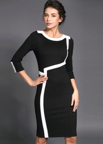 Robe de bureau noire avec bordure blanche
