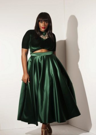 Robe de soirée en velours pour femmes obèses à taille haute