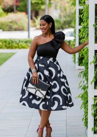 Robe de soirée asymétrique à taille haute pour femmes obèses