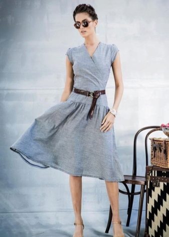Robe évasée en lin