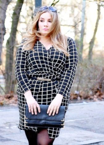 Robe à carreaux noir Office avec une odeur pour le complet en combinaison avec un sac enveloppe