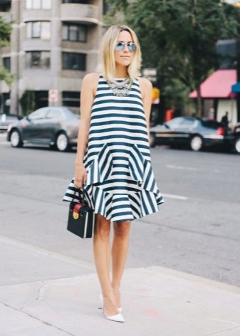 Robe à rayures en polyester
