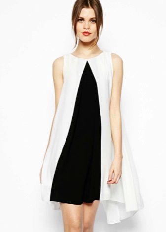 Robe trapèze blanche et noire