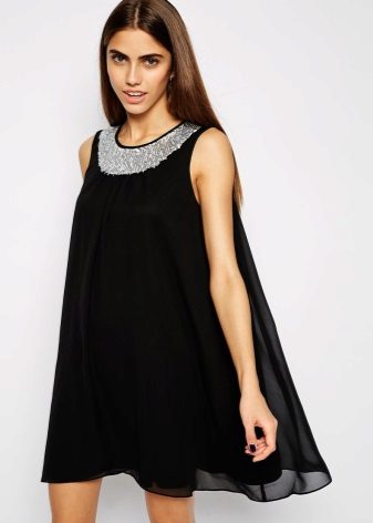 Robe de soirée noire A-line