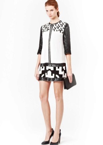 Robe tunique noire et blanche