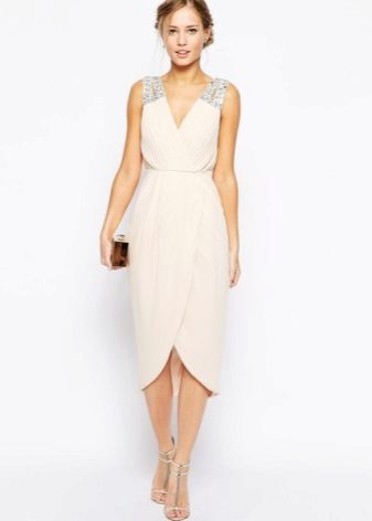Robe Midi Tulipe Beige