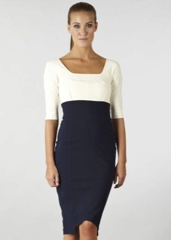 Robe bicolore taille haute - option bureau