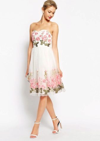 Robe bandeau à imprimé floral blanc