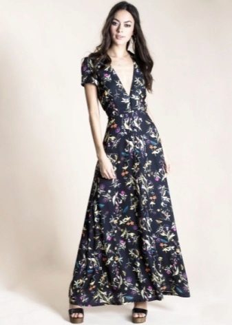 Longue robe de chambre avec imprimé floral