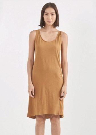 T-shirt mi-long beige
