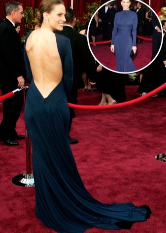 Robe fermée avec dos ouvert du tapis rouge