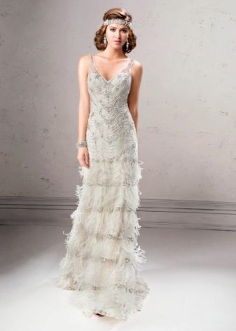 Robe de style rétro blanc avec frange