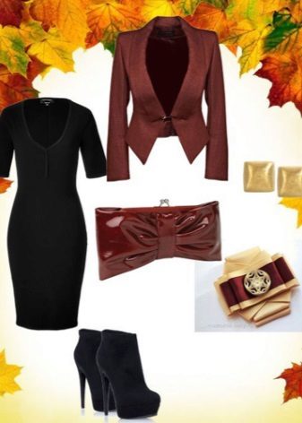 Acessórios marrom para vestido preto caso