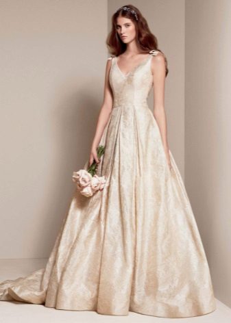 robe de mariée en brocart de lait de mariée