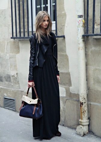 Veste en cuir noir