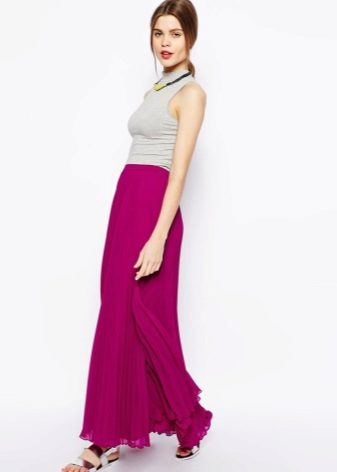 Jupe longue fuchsia