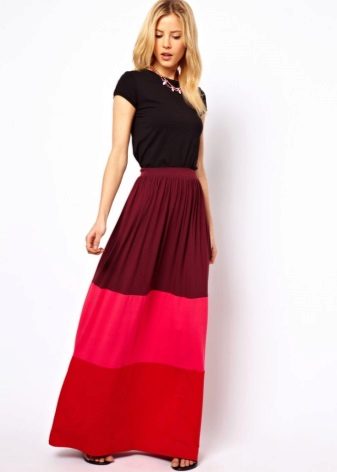 Jupe longue multicolore