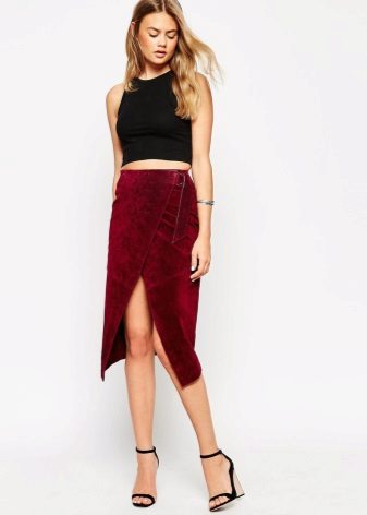 Jupe crayon bordeaux