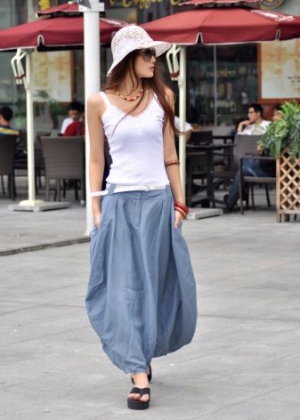 jupe en mousseline taille basse