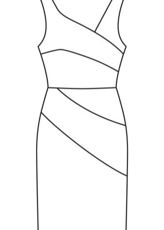 Modèle technique de robe fourreau asymétrique