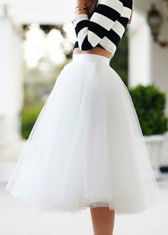 jupe d'été en tulle blanc