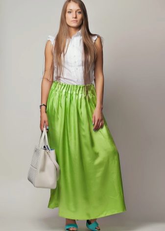 jupe longue vert clair