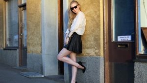 Jupe soleil en cuir