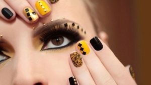 Manucure noire et jaune: des idées brillantes et inhabituelles