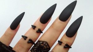 Manucure noire pour ongles longs: des idées de design intéressantes et à la mode