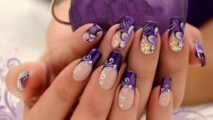 Purple nail design: caractéristiques de style et idées de décoration