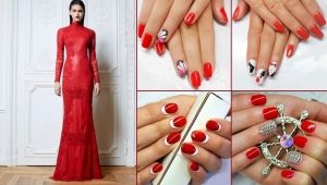 Manucure sous la robe rouge: options et choix de design