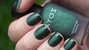 Manucure vert mat: caractéristiques de design et styles variés