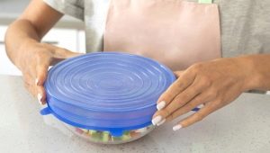 Tampas esticáveis ​​de silicone para pratos: descrição e finalidade