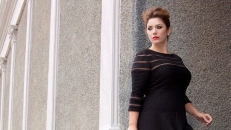 Robe de soirée noire grande taille pour femme obèse