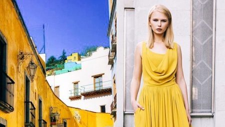 Robe couleur moutarde - pour femmes spectaculaires