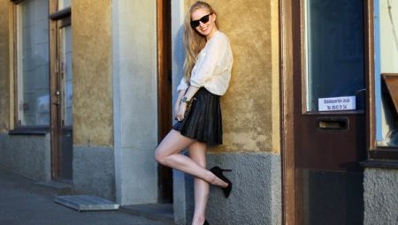 Jupe soleil en cuir